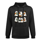 Cute Ghosts Reading Books Halloween Medium-Weight Fabric Hoodie