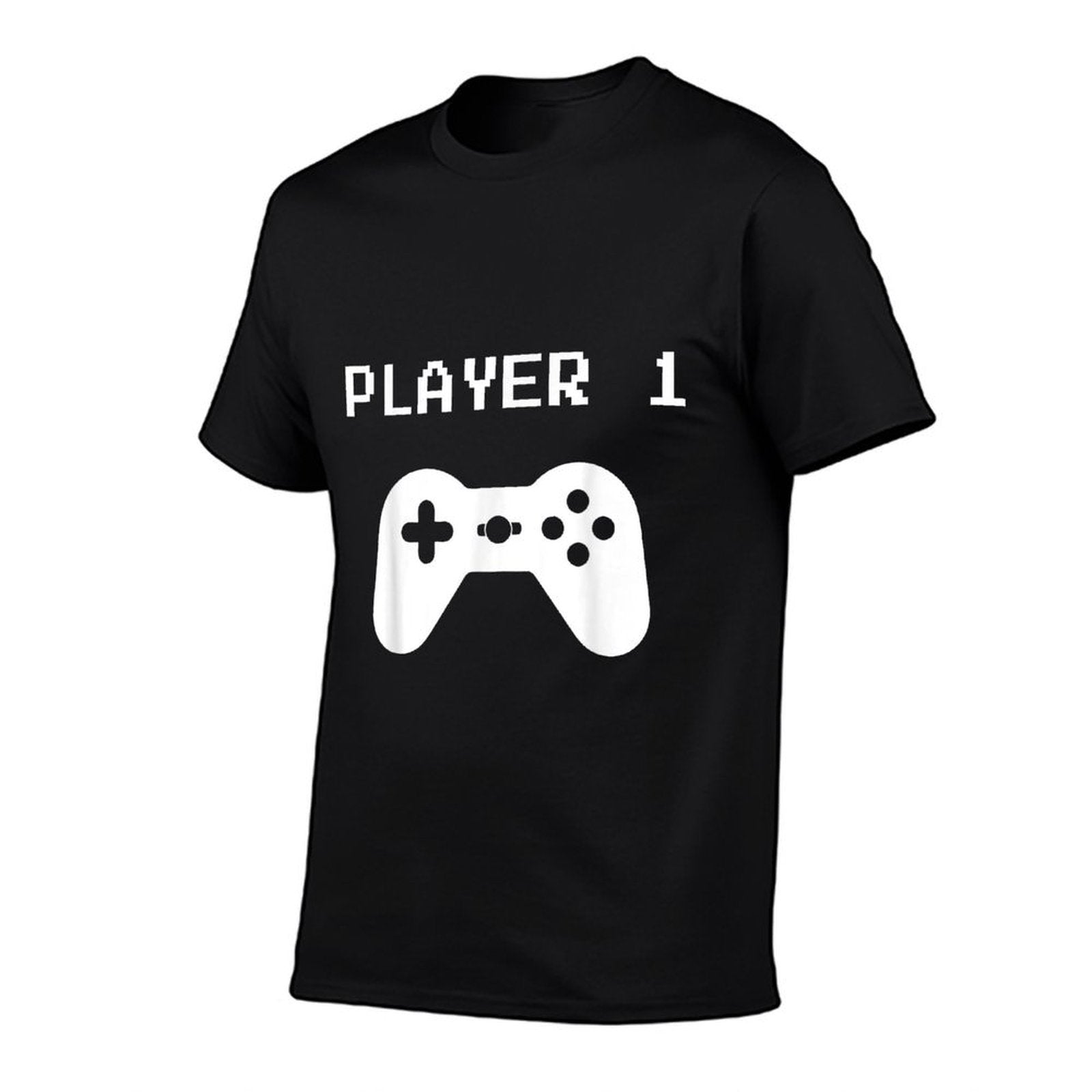 Player 1  2 Matchings for Video Gamers  Ribbed Collar T-Shirt