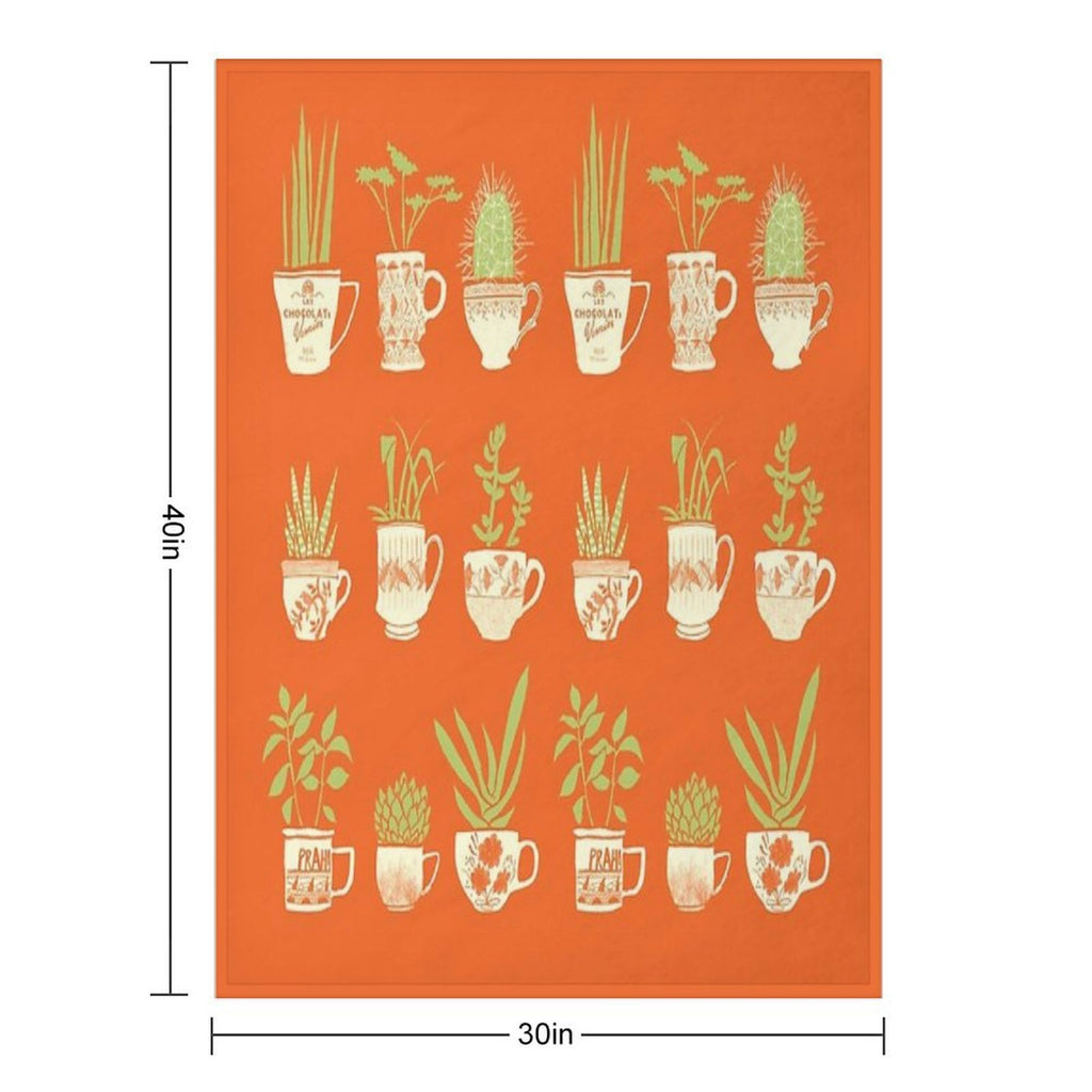 Teacup Succulents Versatility Throw Blanket