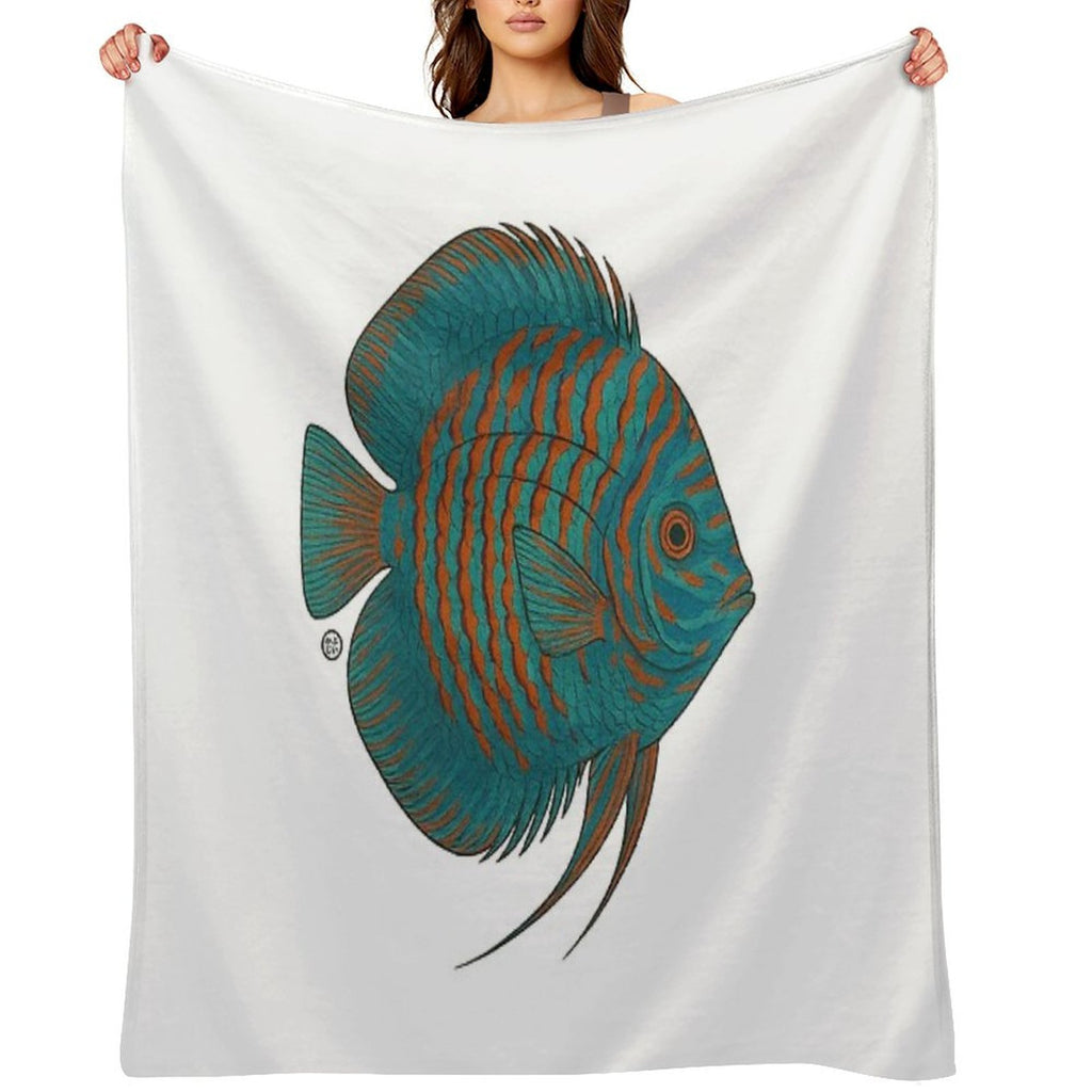Discus Fish Japanese Style - Amazon Fish All-season Throw Blanket