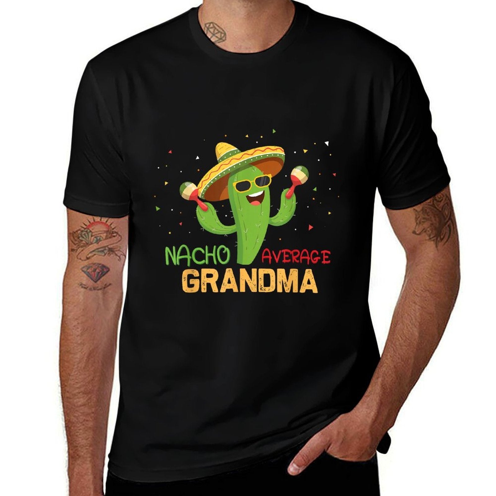 Funny Saying Nacho Average Grandma Humor Gifts Mexican Women  Slim-fit Cut T-Shirt