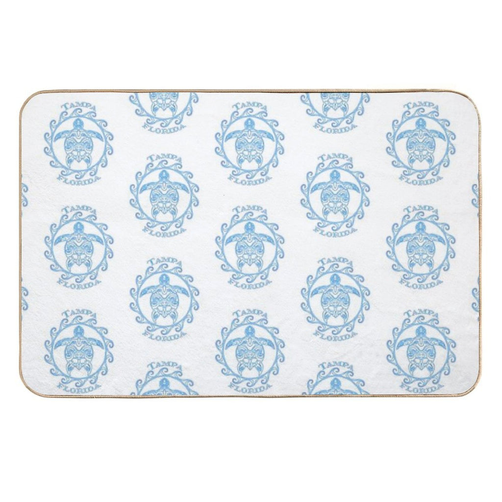 Tampa Florida Tribal Sea Turtle Summer Beach  Rapid-Drying Bath Mat
