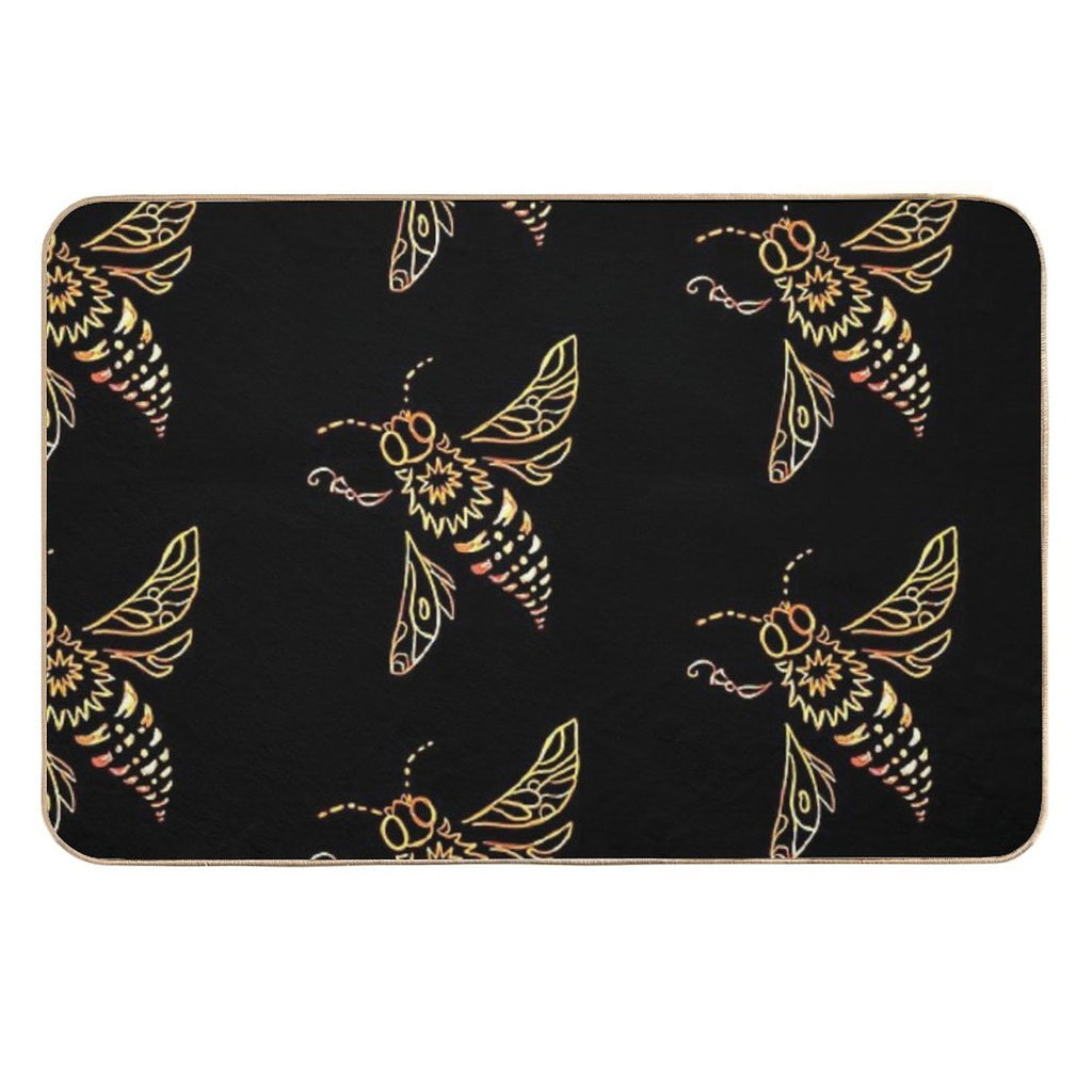 The Golden Bee Flies  Multi-Purpose Bath Mat