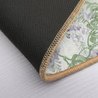 Vintage Wisteria Floral Wallpaper Print  Light Blue & Lavender Botanical Design  Repositionable Bath Mat