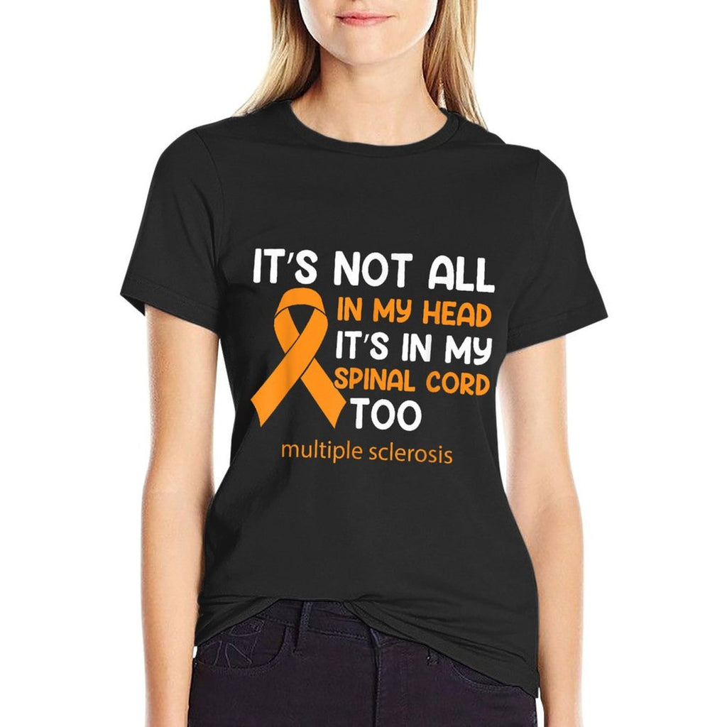 MS Orange Ribbon Spinal Cord Multiple Sclerosis Awareness  Wrinkle-resistant T-Shirt