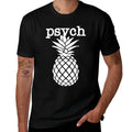 Mens Psych Pineapple Fruit Funny Graphic White  Summer-ready Fabric T-Shirt