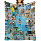 Summer Fun Dog Collage Gift-ready Throw Blanket