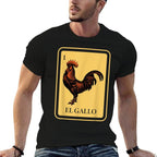 Mexican El Gallo Bingo Card Game Traditional Rooster  Polyester Blend T-Shirt