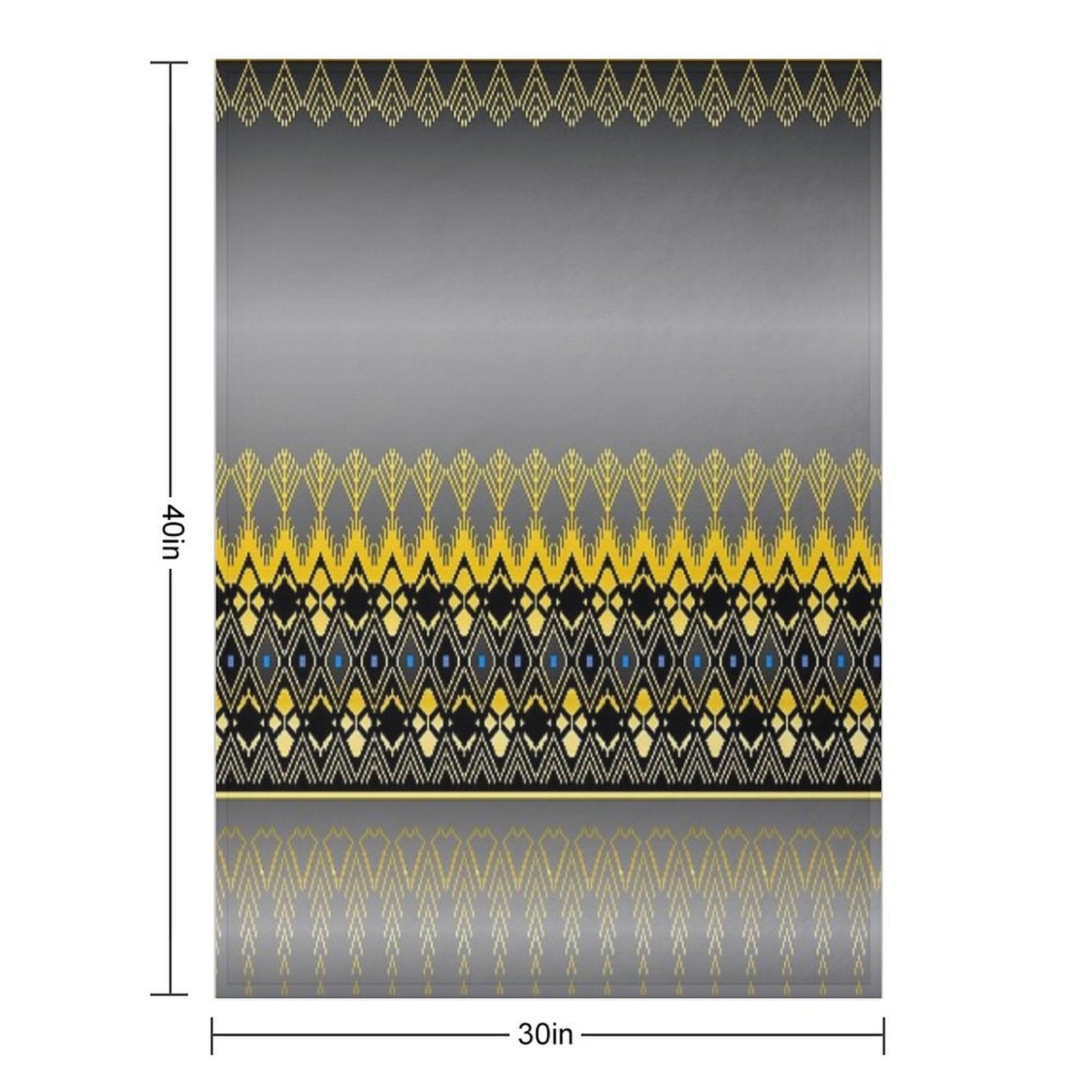 Thai Silk  Gray Black Gold Thai Silk Design  Gray Black Gold Geometric Pattern Machine-washable Throw Blanket