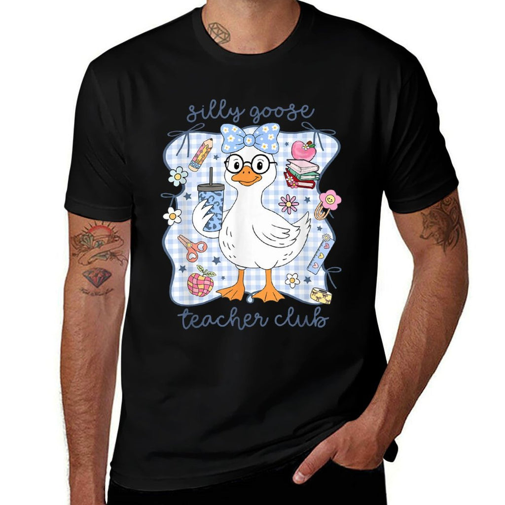 Retro Funny Back To School Teacher Silly Goose Teacher Club  Versatile T-Shirt