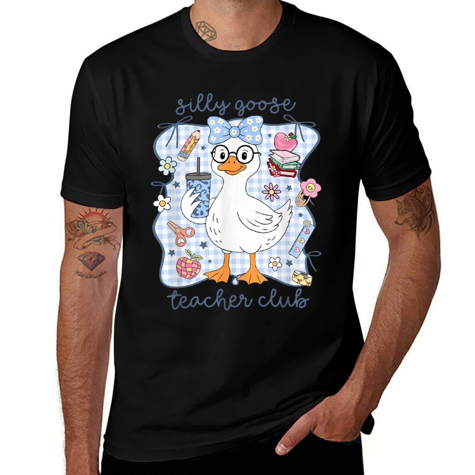 Retro Funny Back To School Teacher Silly Goose Teacher Club  Versatile T-Shirt
