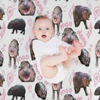 MOO DENG IS SO CUTIE Easy Care Throw Blanket