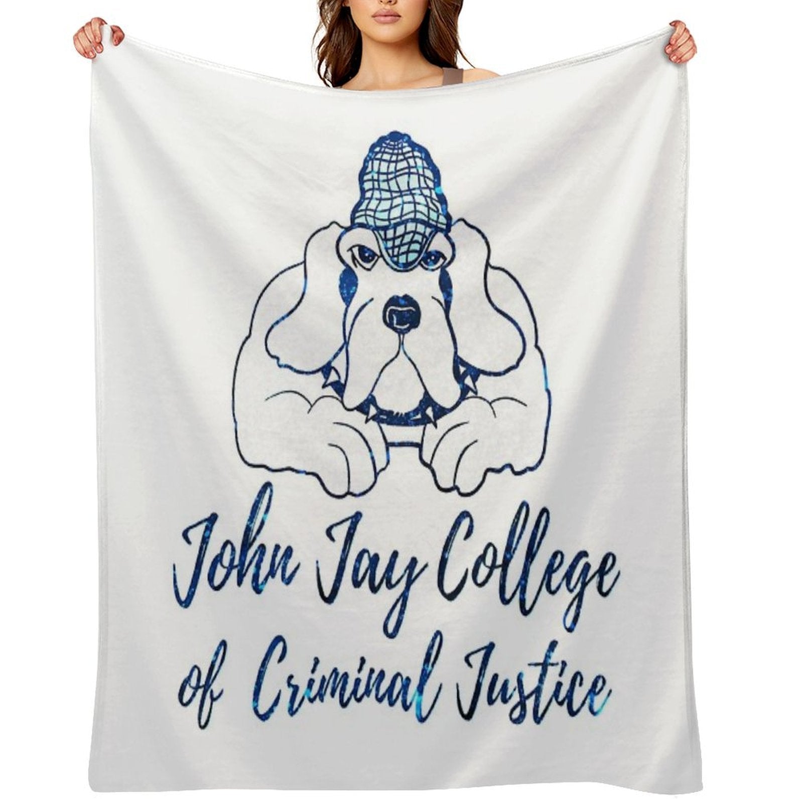 Glitter John Jay College of Criminal Justice Easy Care Throw Blanket