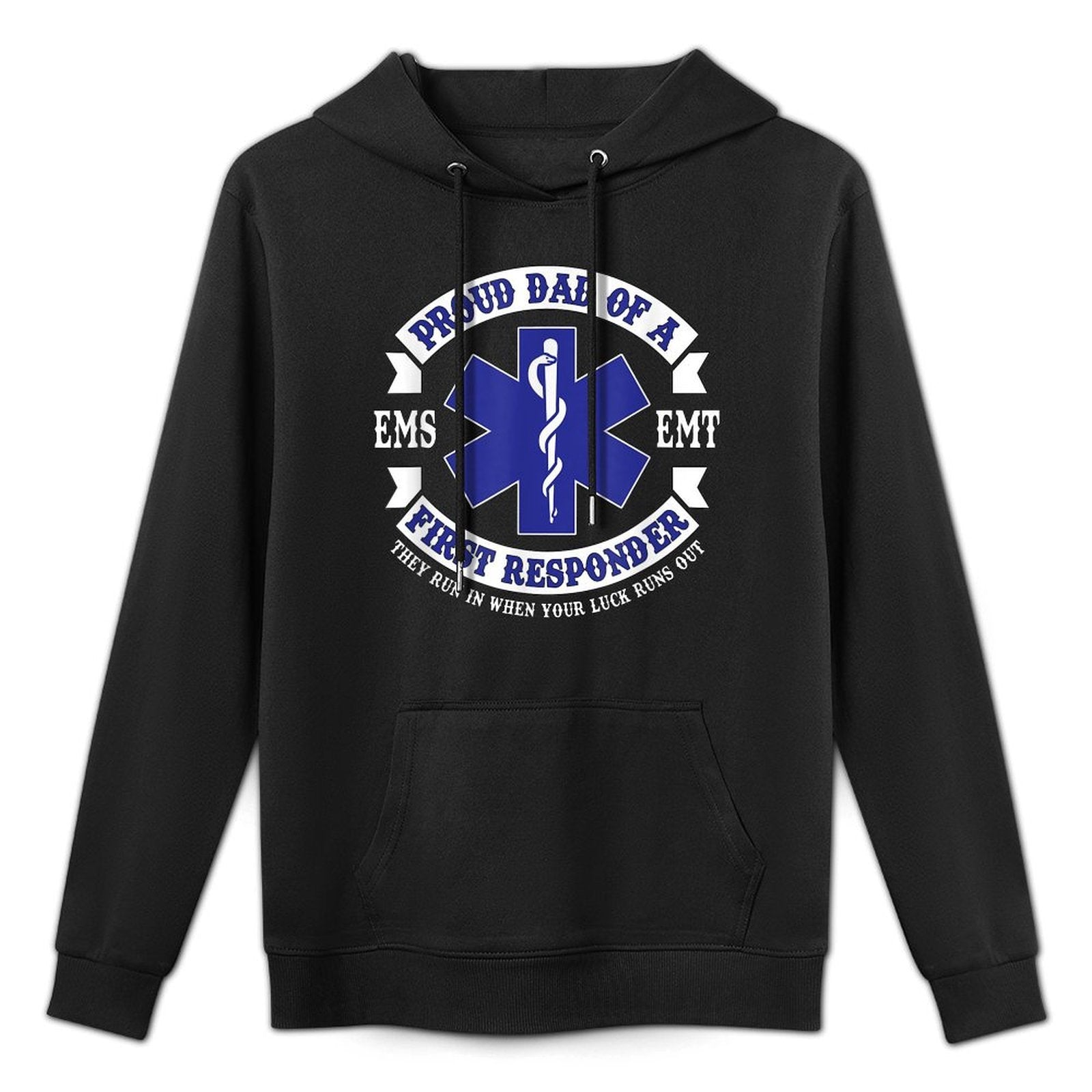 Proud Dad First Responder EMS EMT Novelty Graphic Apparel Versatile Streetwear Hoodie