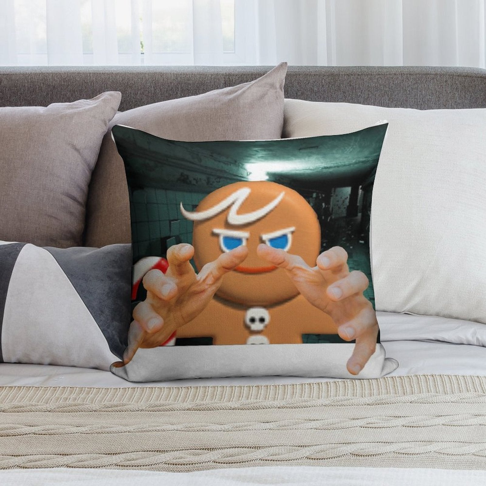 Vibe Check Gingerbrave Soft High-Density Material Throw Pillow