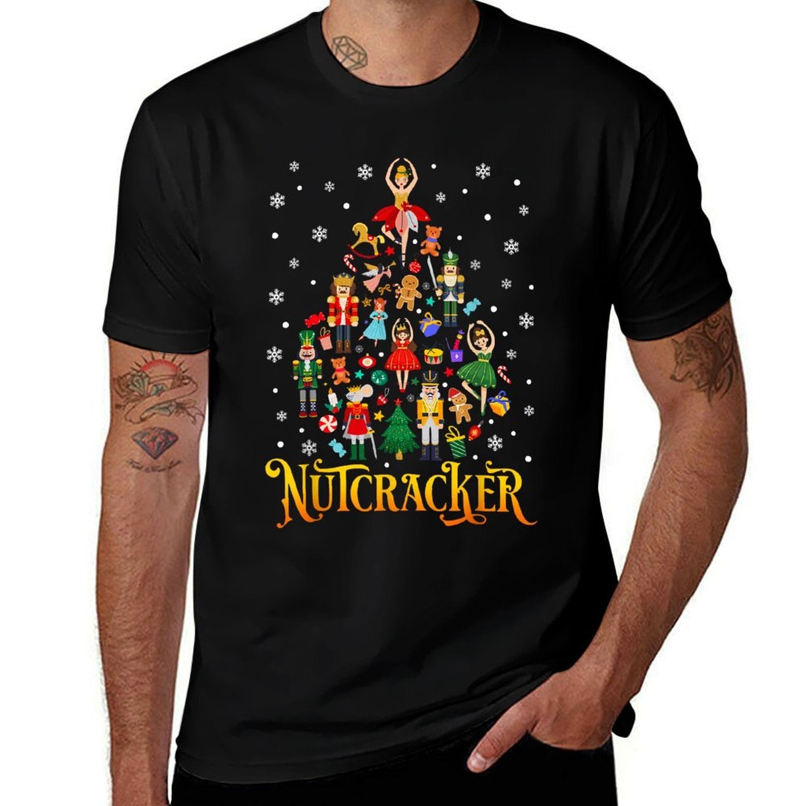 Vintage Christmas Nutcracker Squad Matching Family Christmas  Slim-fit Cut T-Shirt