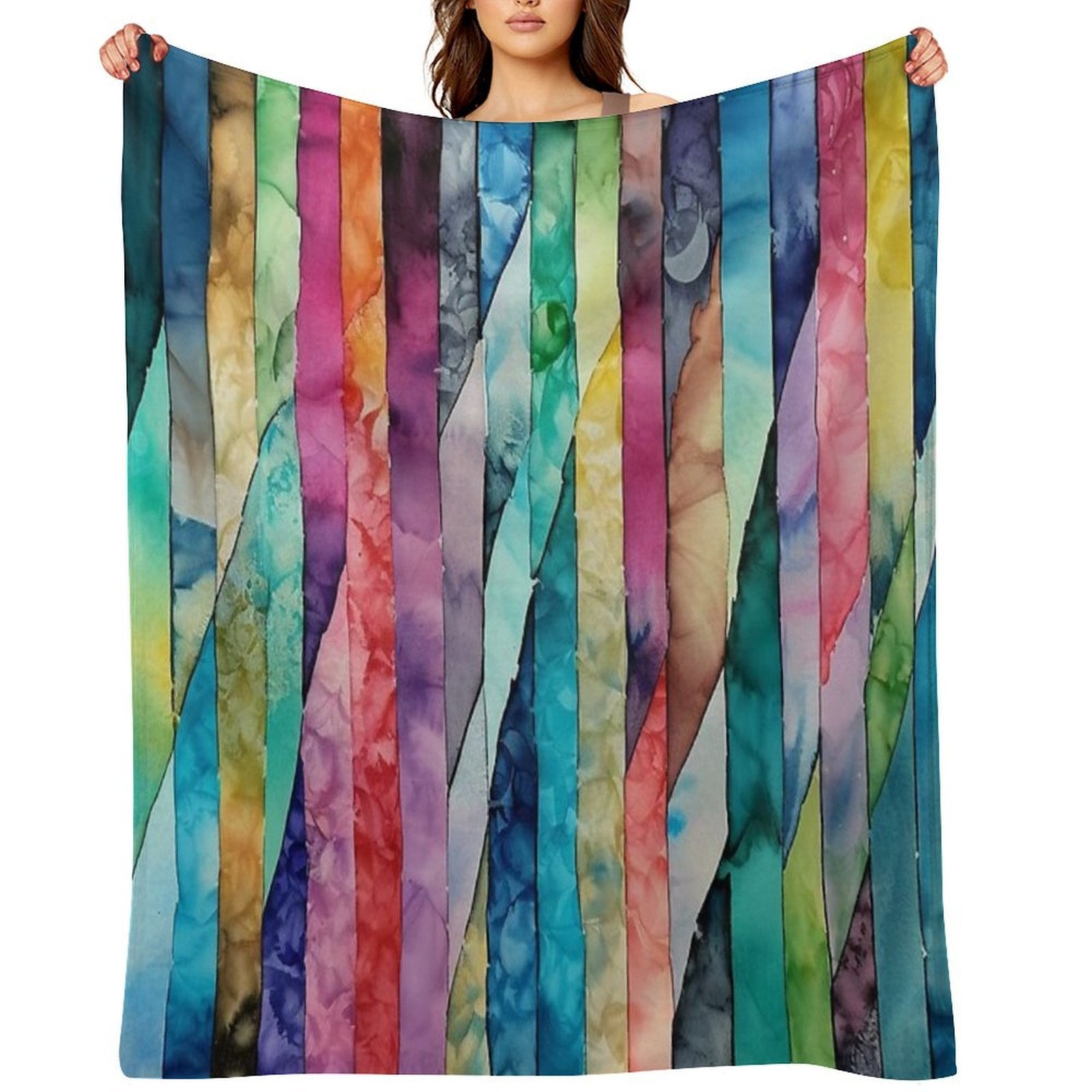 Abstract Stripes Plush Throw Blanket