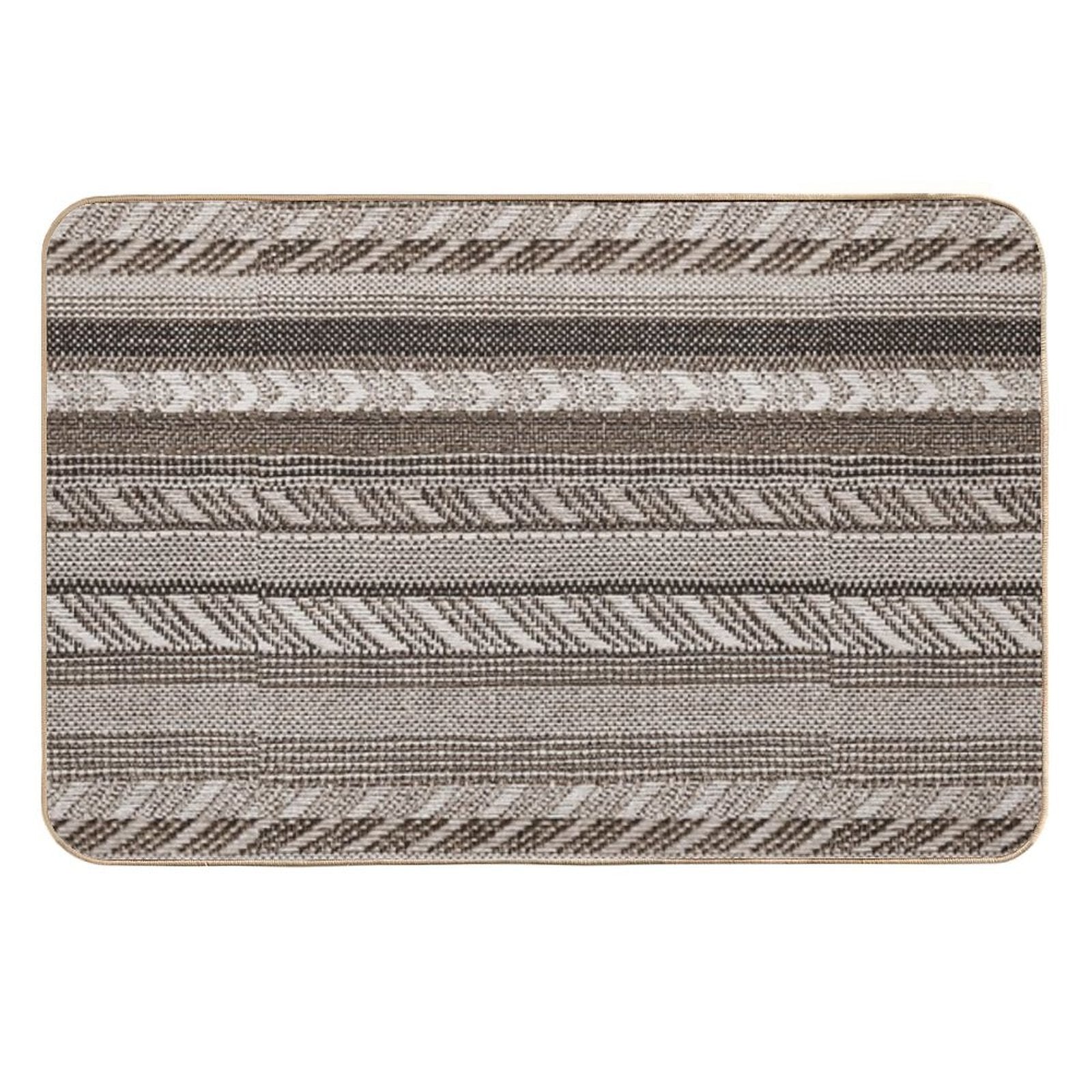 Tobacco - Boho Stripe -  Anti-Trip Bath Mat