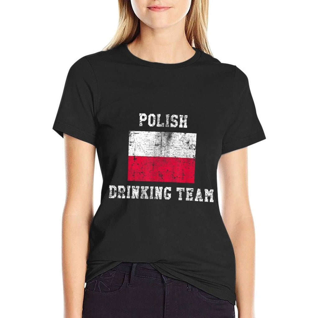 Polish Drinking Team Funny National Pride Gift  Oversized Silhouette T-Shirt