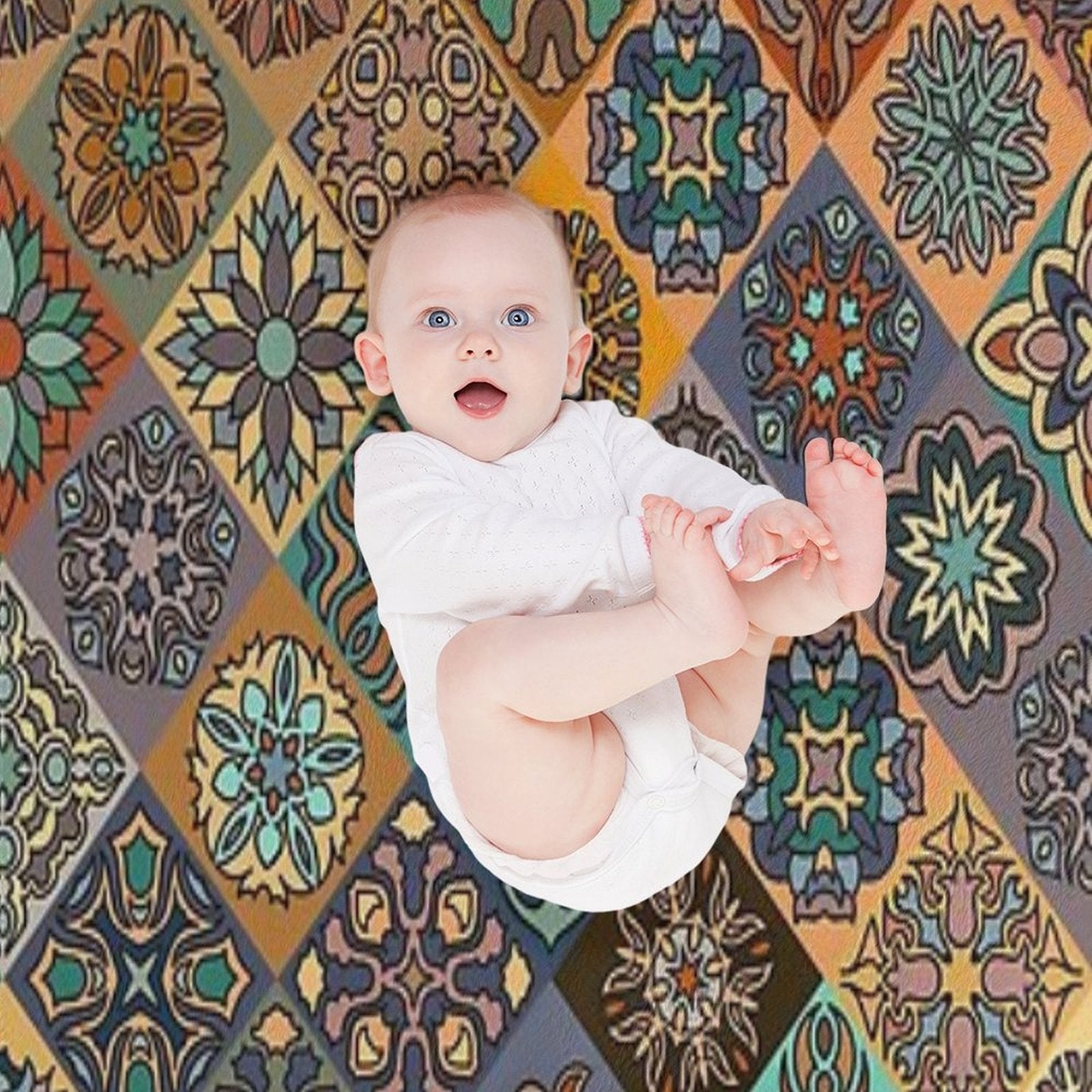 Floral Pattern Flower Boho Mandala Premium Throw Blanket