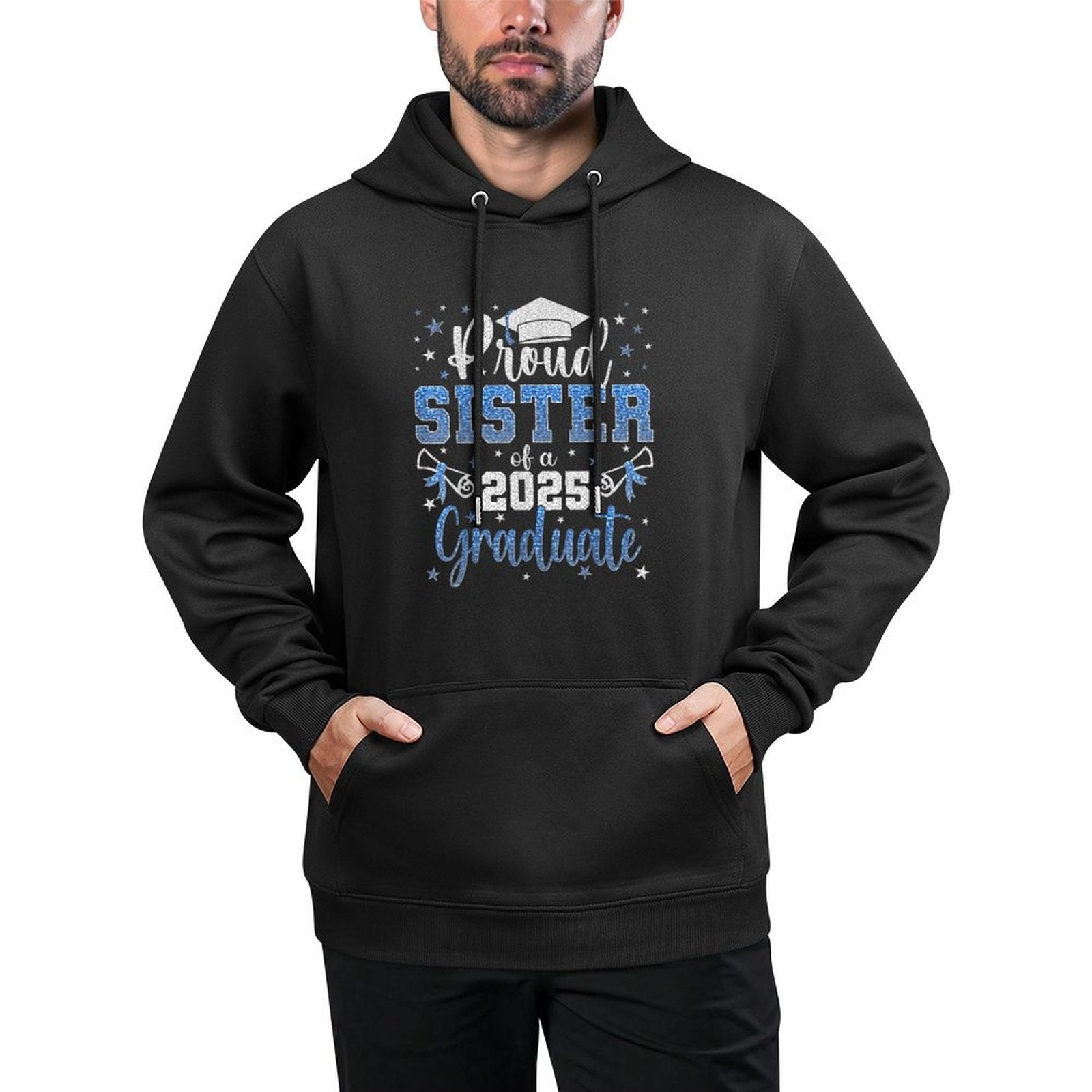 Super Proud Sister of 2025 Graduate Senior Graduation Family Cotton-Polyester Blend Hoodie