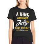 Mens A King Was Born In July Happy Birthday To Me Ts  High-quality Stitching T-Shirt