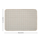 Beige Cream Tile Grid Pattern Pairs 2023 Color of The Year Blank Canvas D_C-003  Rapid-Drying Bath Mat