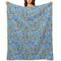 Chub Geckos in Blue Anti-pilling Throw Blanket