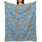Chub Geckos in Blue Anti-pilling Throw Blanket