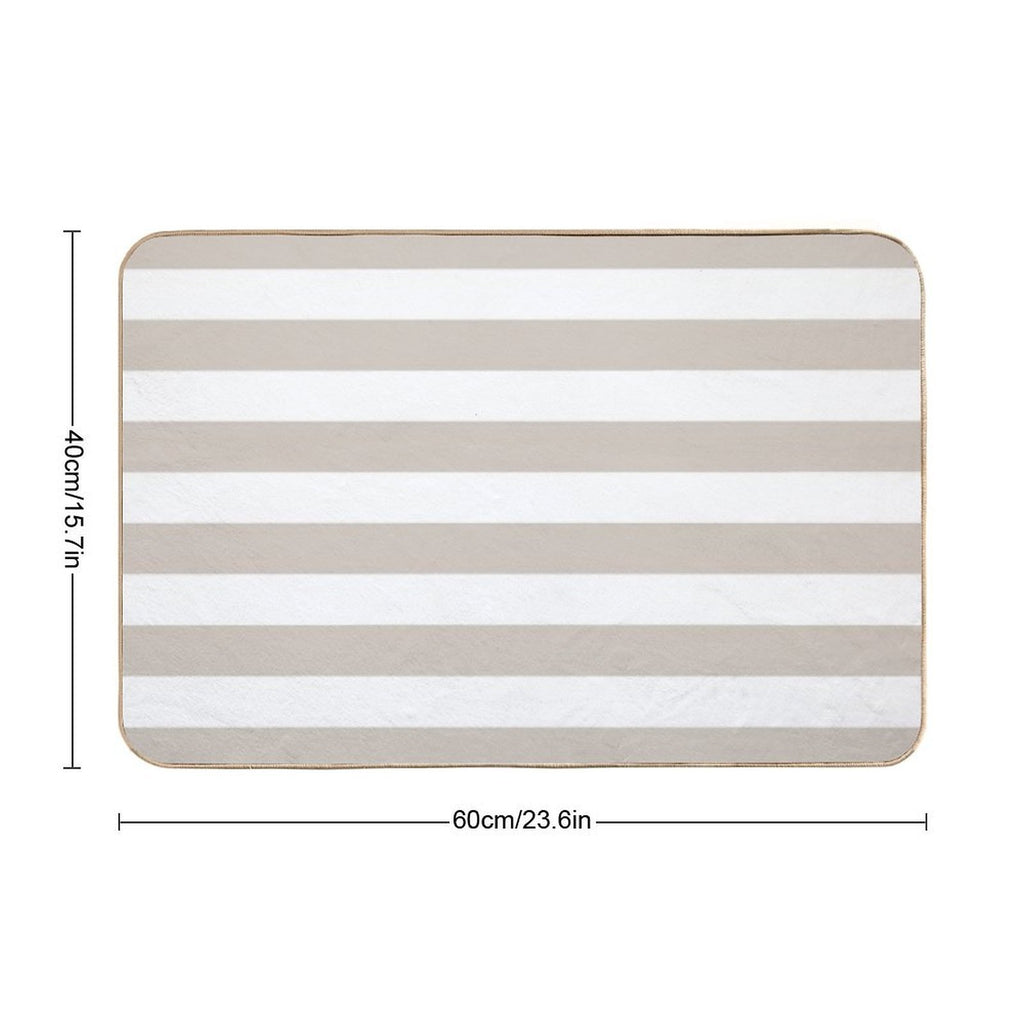 Pastel Pink And White Horizontal Stripe Pattern Pairs 2022 Trending Color - Hue - Shade Pantone Perfectly Pale 13-0003  Multi-Purpose Bath Mat