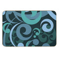 Koru Waves on Black Background  Odorless Bath Mat