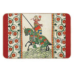 MEDIEVAL KNIGHT HORSEBACK AND RED WILD ROSES  High-Traffic Bath Mat