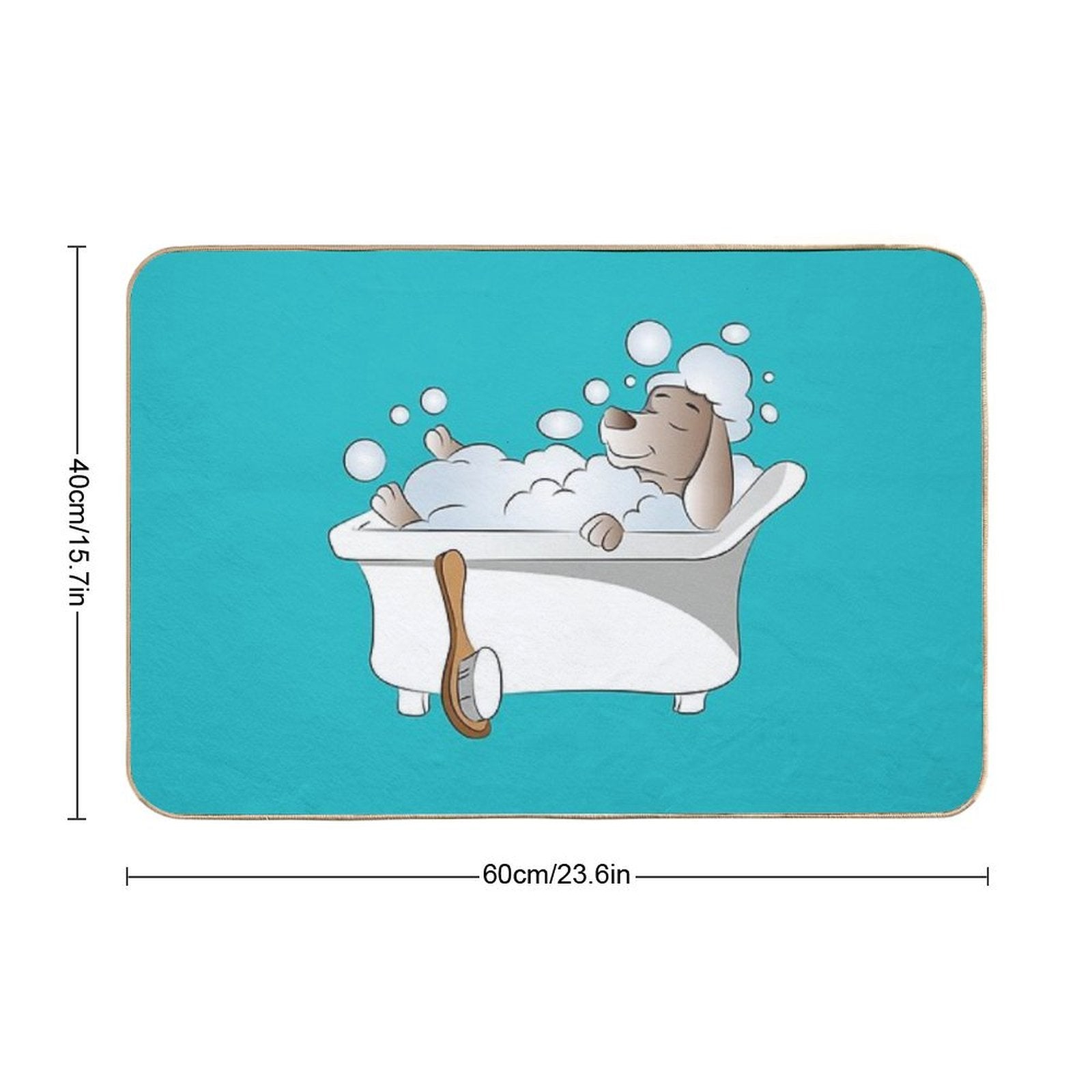 Dog Taking A Bubble Bath  Dirt-Trapping Bath Mat