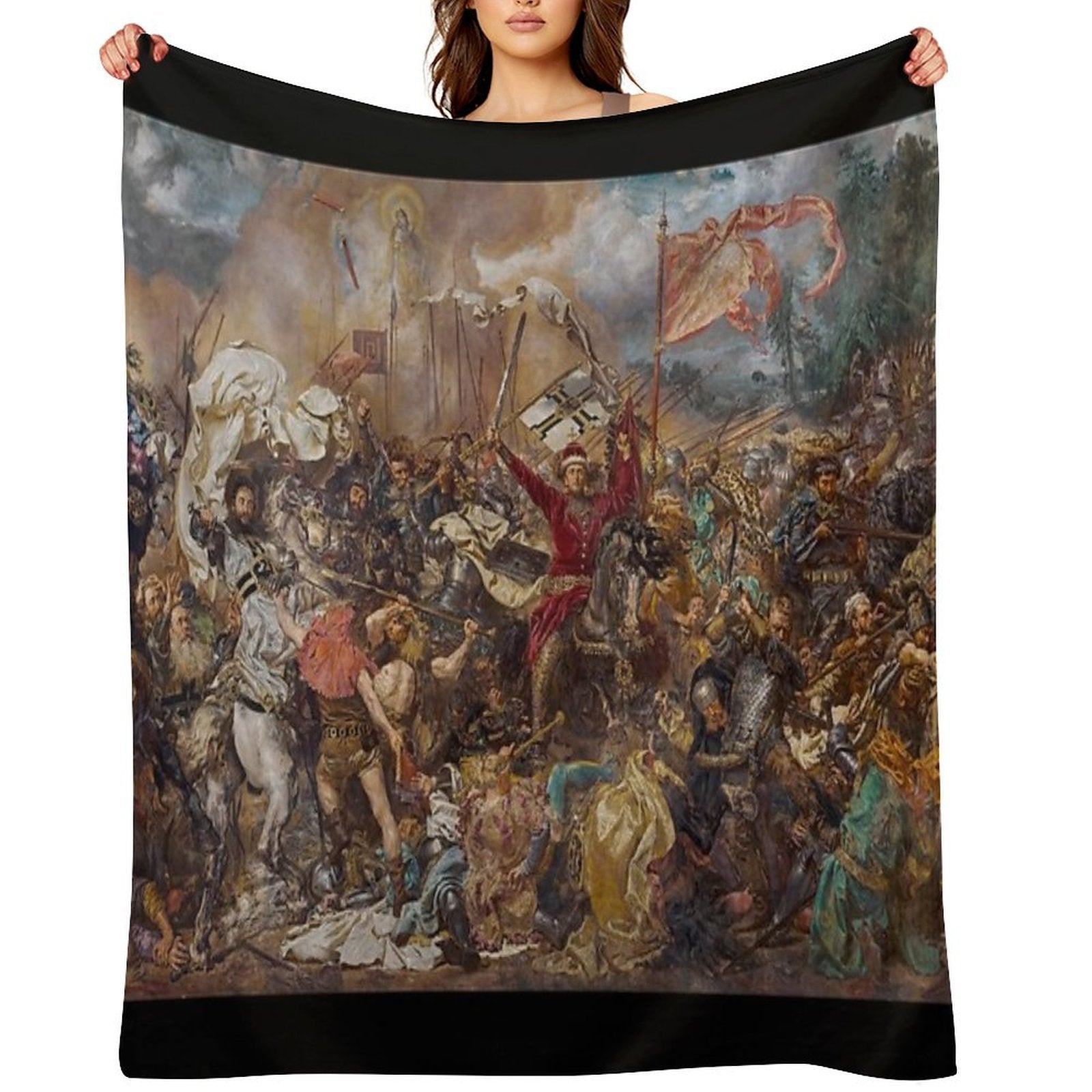 Battle of Grunwald by Jan Matejko Easy Care Throw Blanket